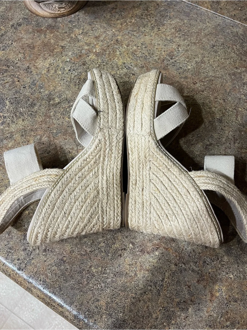 Steve Madden Espadrille Wedge Sandals Women Sz 6 Cream Natural Boho Summer